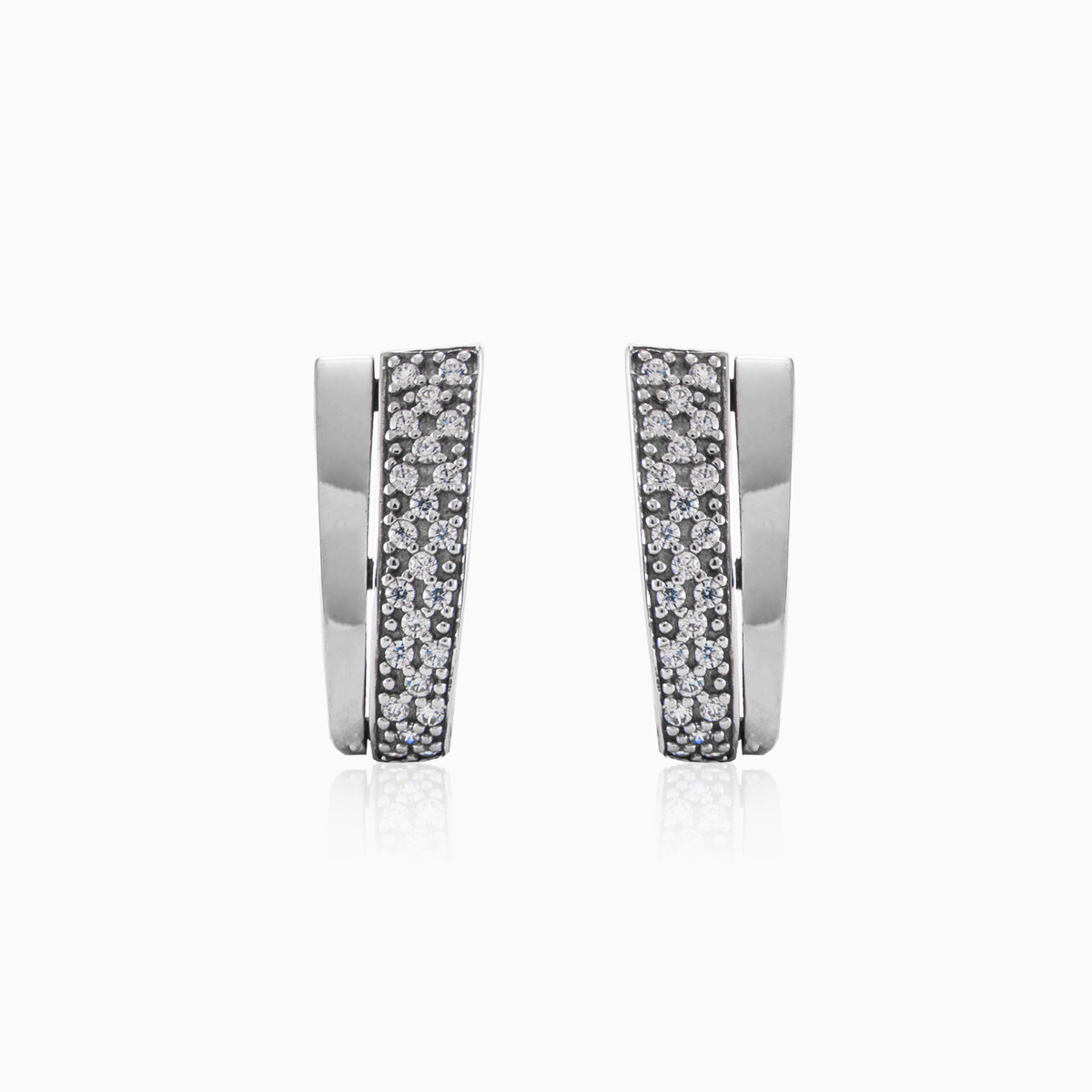 Золотые серьги с кристаллами MC Женские Серьги Lustrous N.1