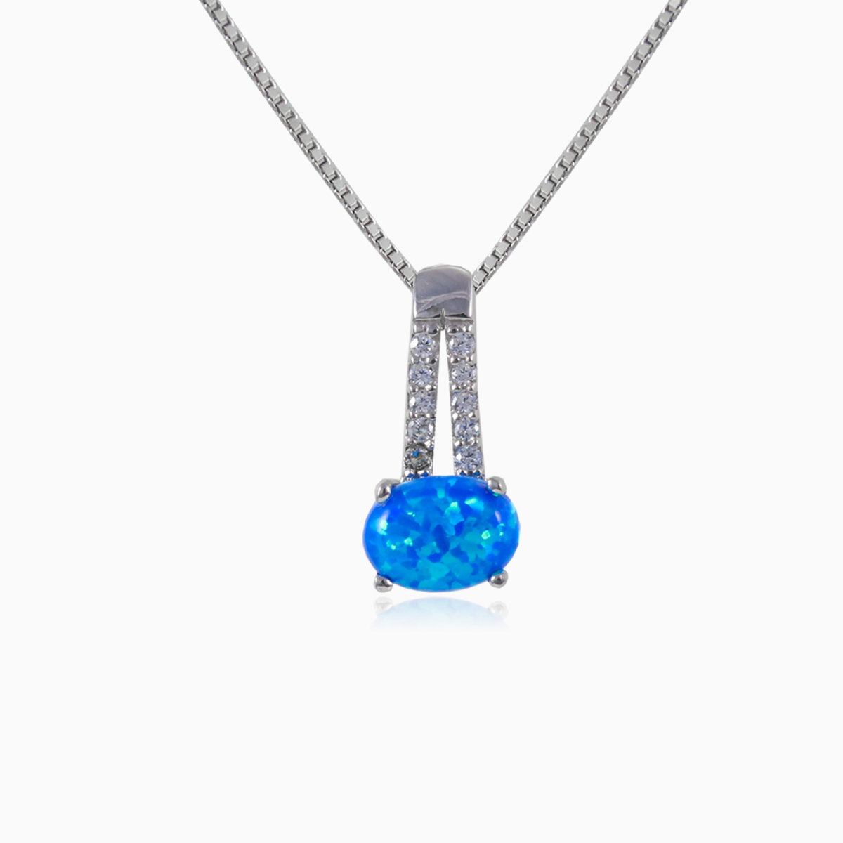 Pendentif en opale bleue symétrique femme Pendentifs Colorino N.1