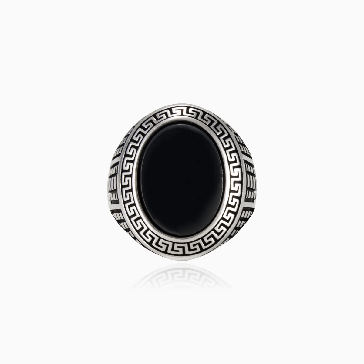 Anillo de ónix negro cabujón	 hombre Anillos Hellas N.1