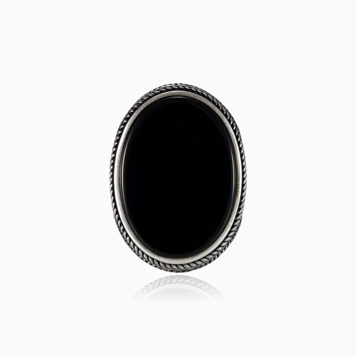Breiter geflochtener Onyxring Männer Ringe Detallado N.1
