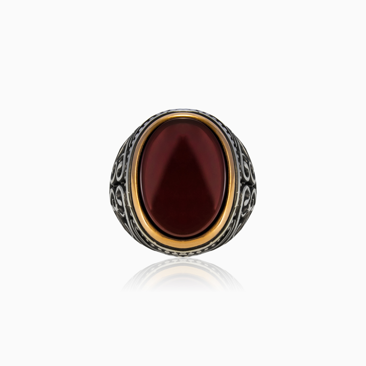 Adorno de ágata ovalada hombre Anillos Palmyra N.1