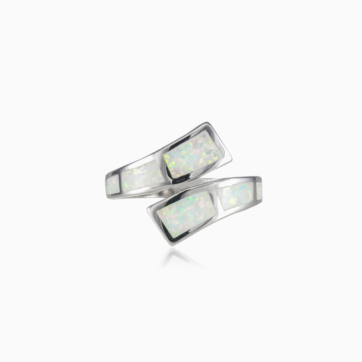 Anillo de ópalo blanco retorcido mujer Anillos Colorino N.1