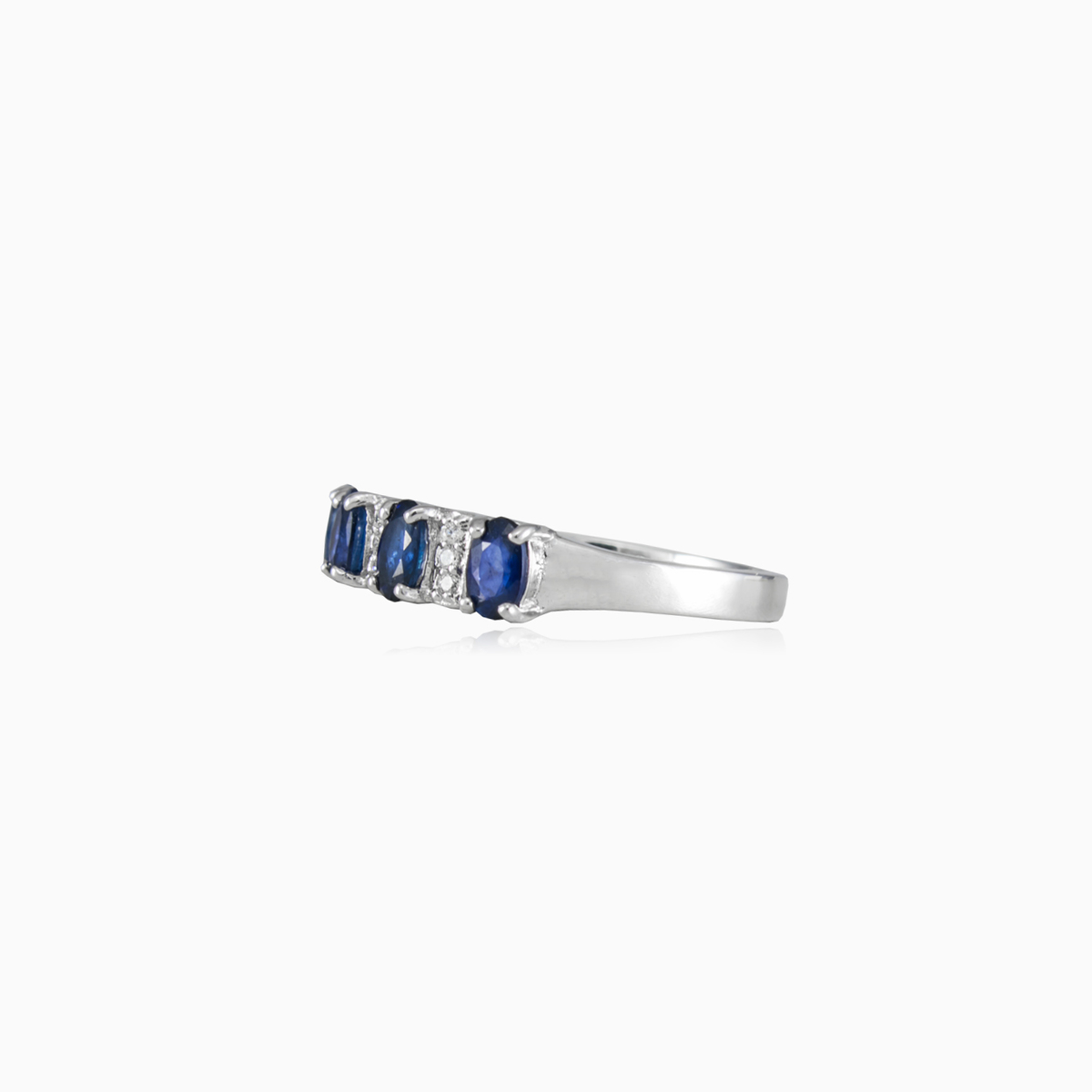 Bague à bande en argent de saphir femme Alliances de mariage Colorino N.2