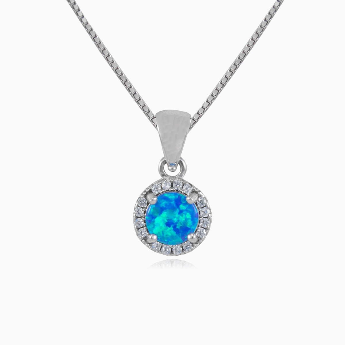 Round royal blue opal pendant woman Pendants Halo N.1