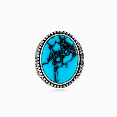 Braided turquoise ring man Rings Detallado