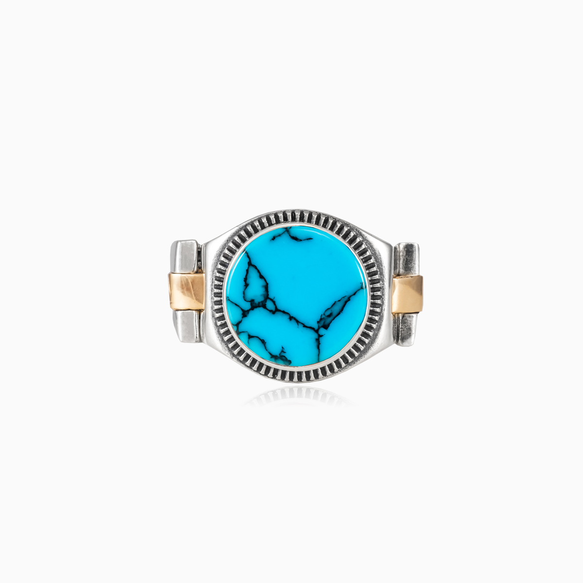 Кольцо с бирюзой круглой формы OYSTER unisex Кольца oyster strap N.1
