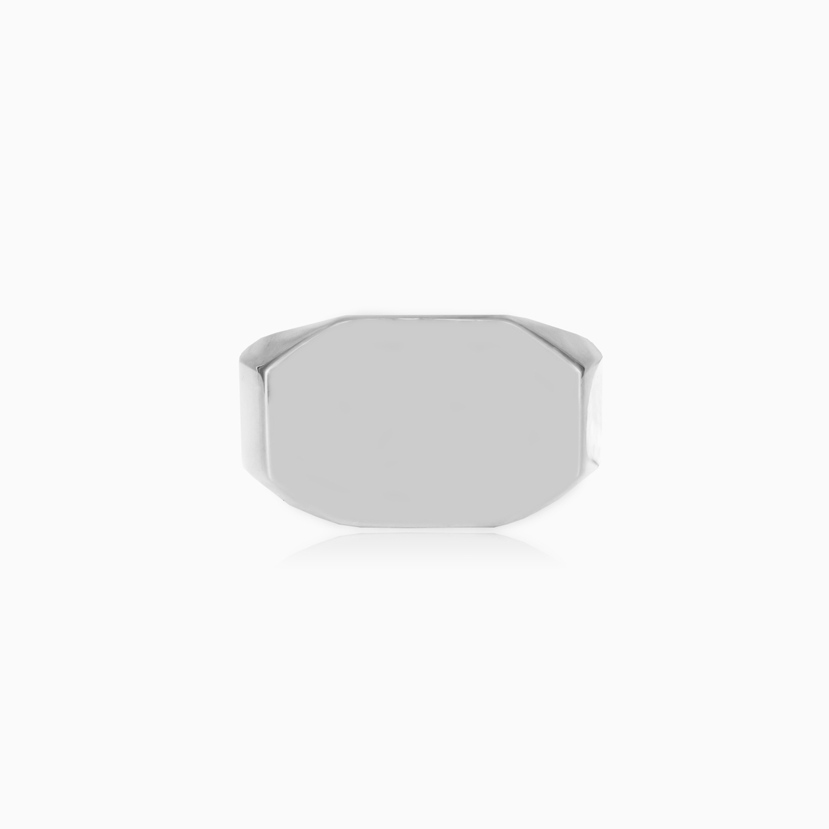 Bague octogonale large en argent homme Bagues High polished N.1