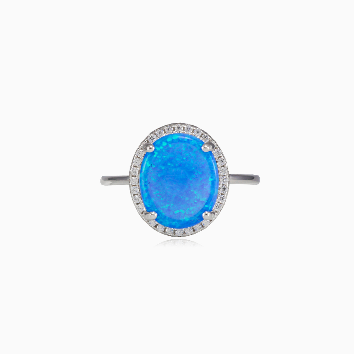 Royal prong oval blue opal ring woman Rings Colorino N.1