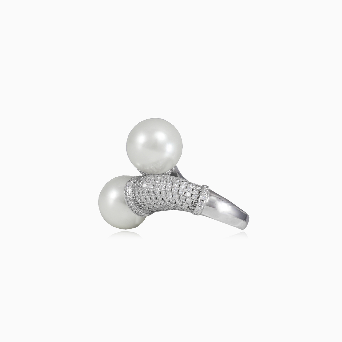 Gedrehter Ring mit zwei Perlen Frauen Ringe Shine bright N.2