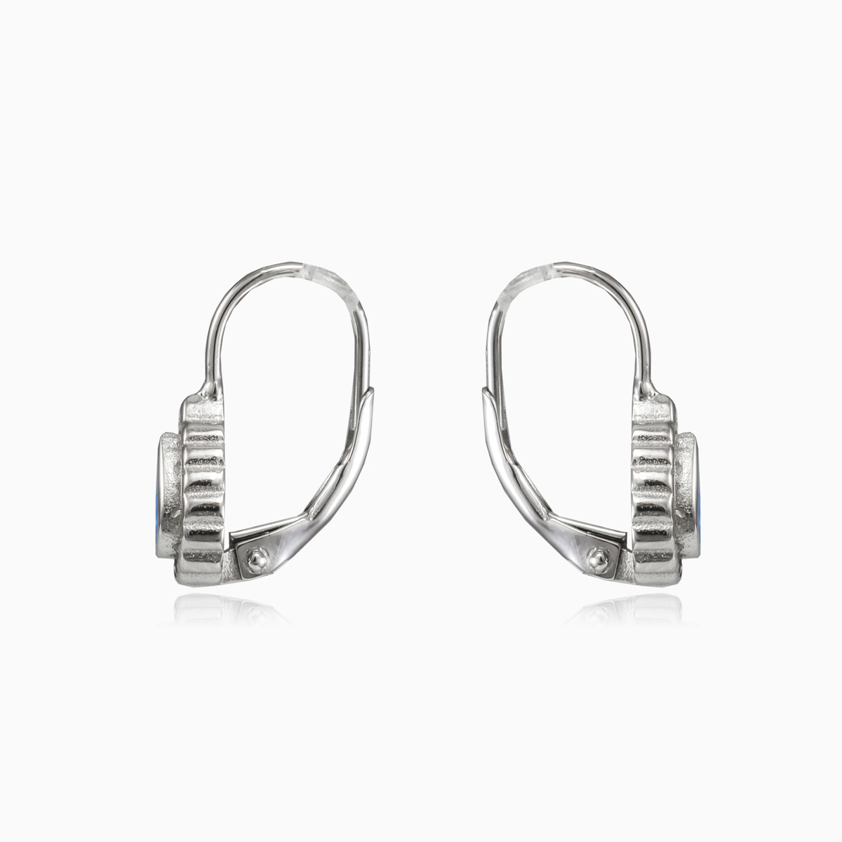 Boucles d'oreilles levier en opale blanche et po femme Boucles d'oreilles Halo N.2