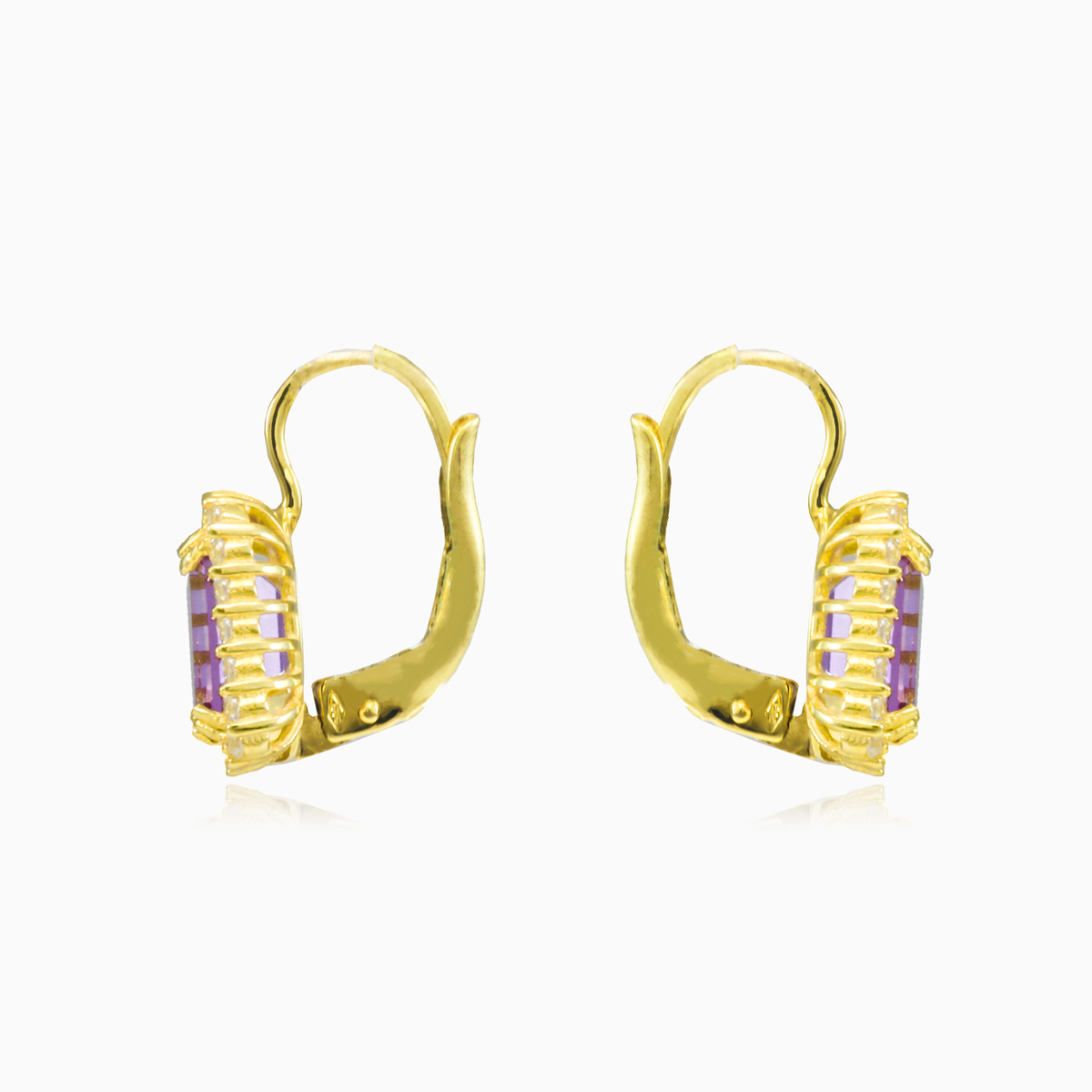 Halo Smaragd-Amethyst-Ohrringe Frauen Ohrringe Royal N.2