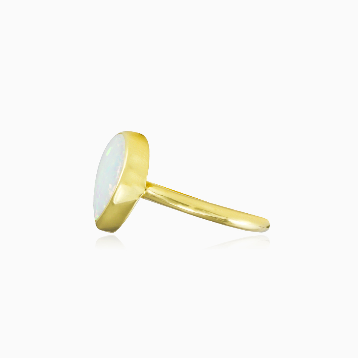 Wide pear opal gold ring woman Rings Tinge N.2