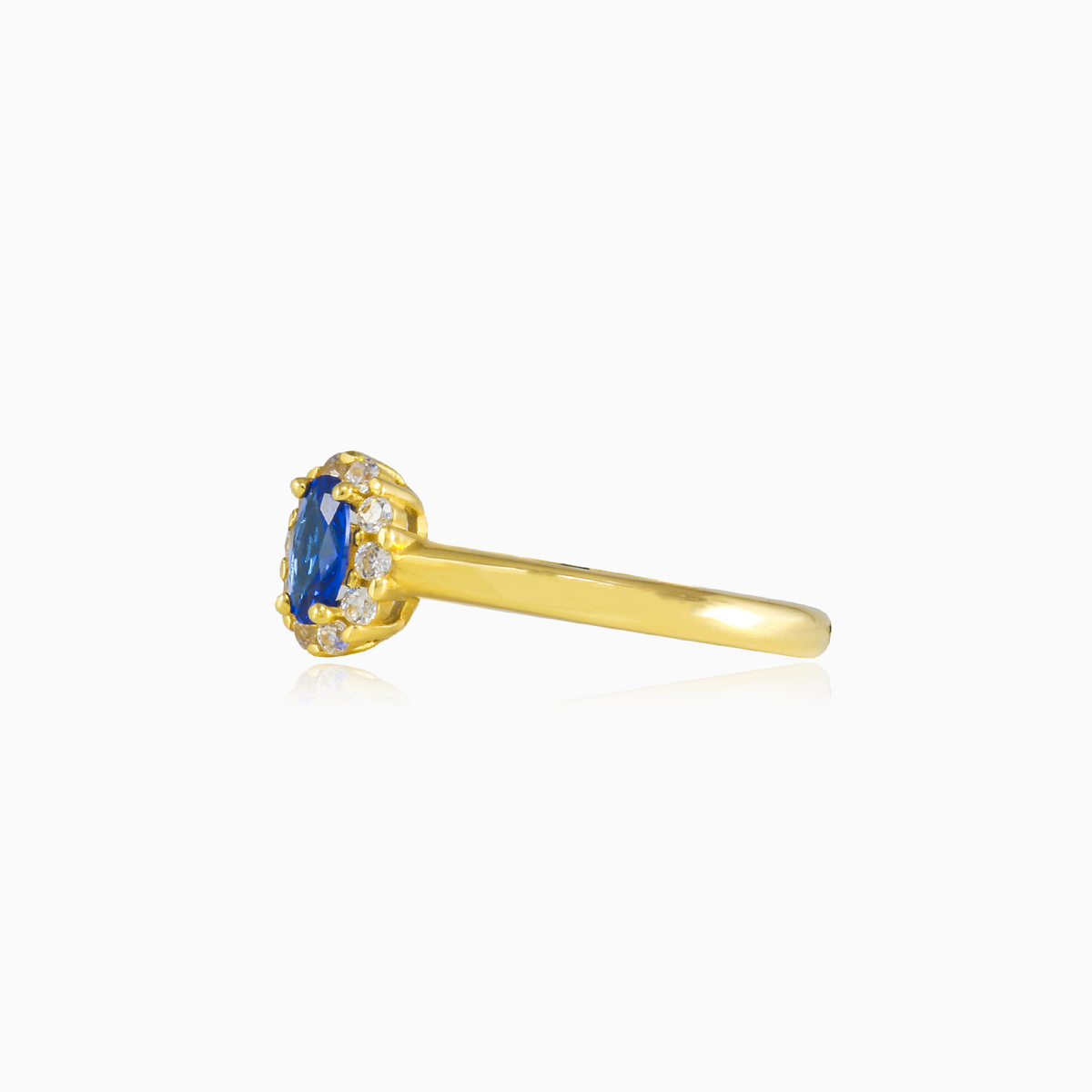 Goldring mit ovalem Blauquarz Frauen Verlobungsringe Royal N.2