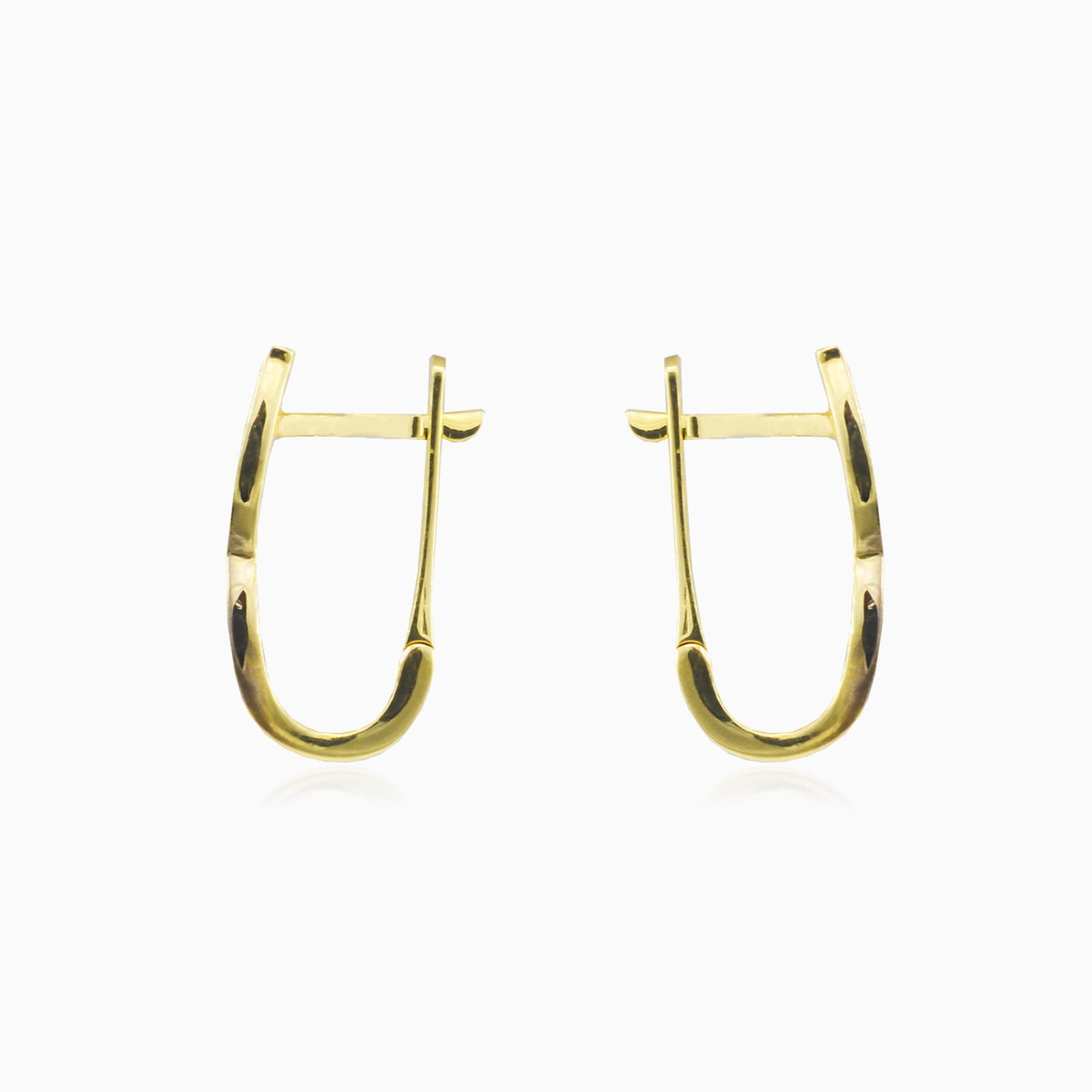 Curved lines crystal gold earrings Женские Серьги Lustrous N.2