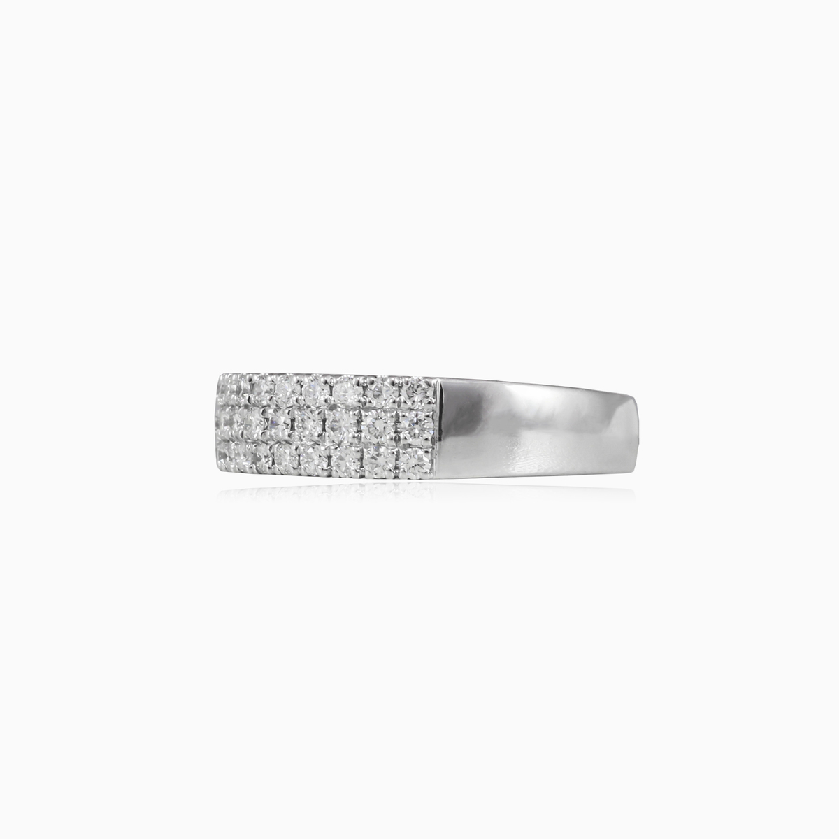 Three-row gold diamond band Женские Обручальные кольца Brillantino N.2