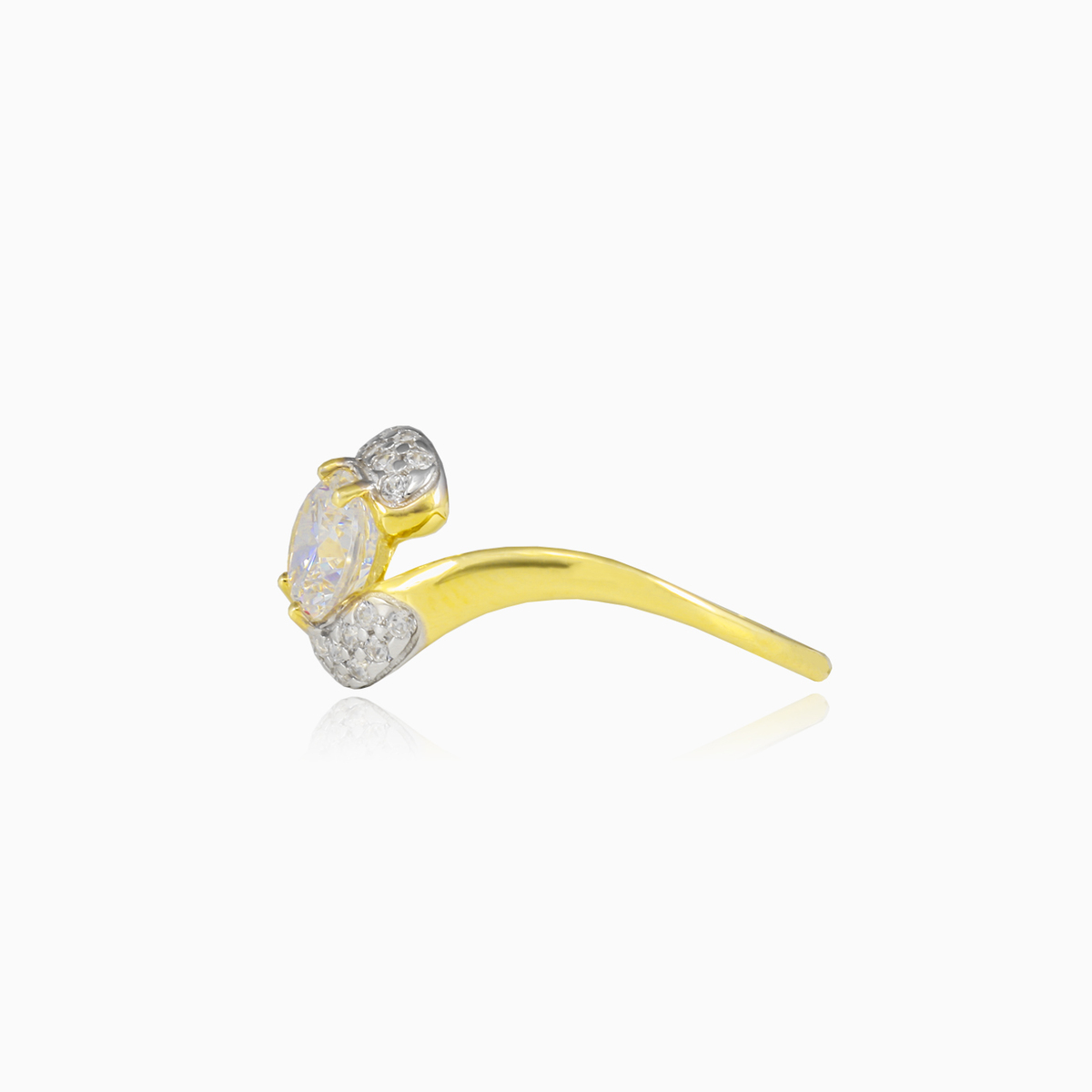 Gedrehter Ring aus Gold und Kristall Frauen Ringe Lustrous N.2