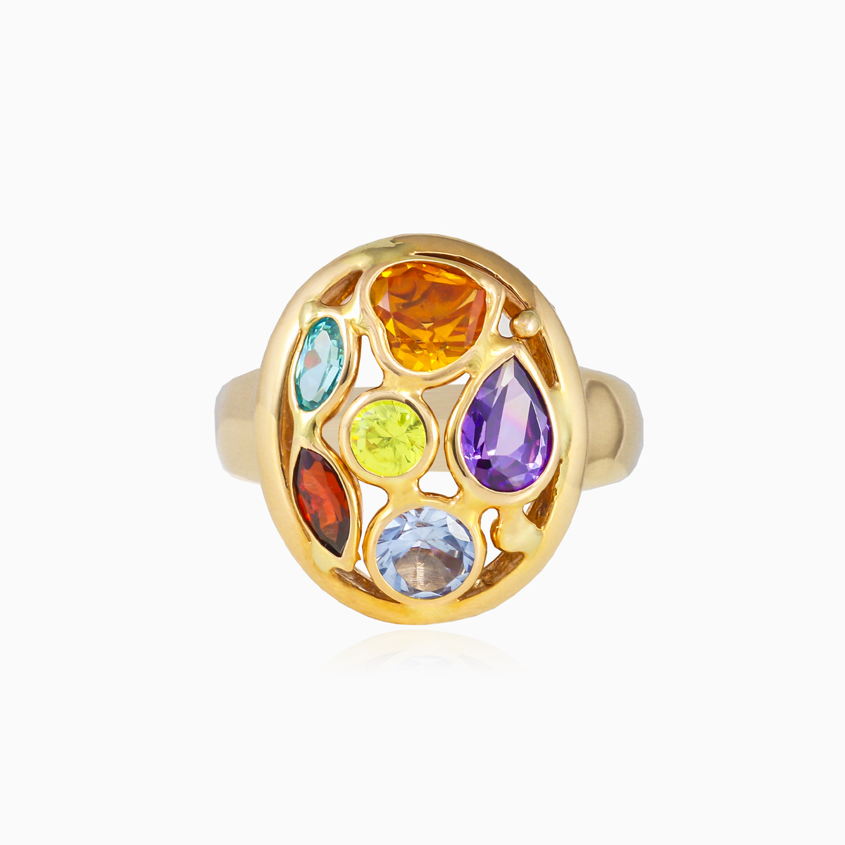 Mosaico oval gold ring woman Rings Mosaico N.1