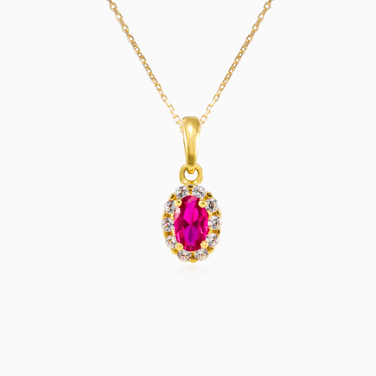 Oval rubellite gold pendant woman Pendants Royal N.1