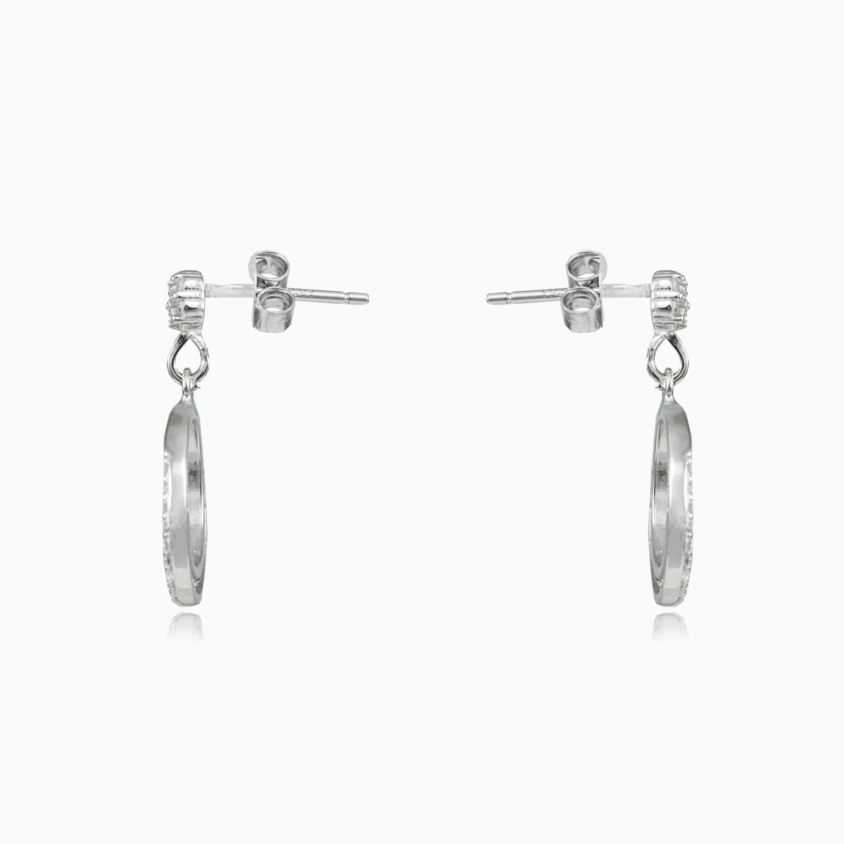 Dangling circle silver stud earrings woman Earrings Shine bright N.2