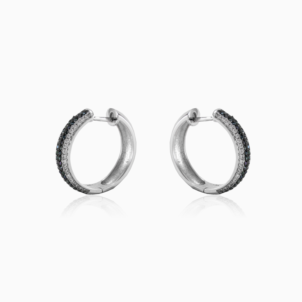 Boucles d'oreilles en argent avec cristaux noirs e femme Boucles d'oreilles Shine bright N.2