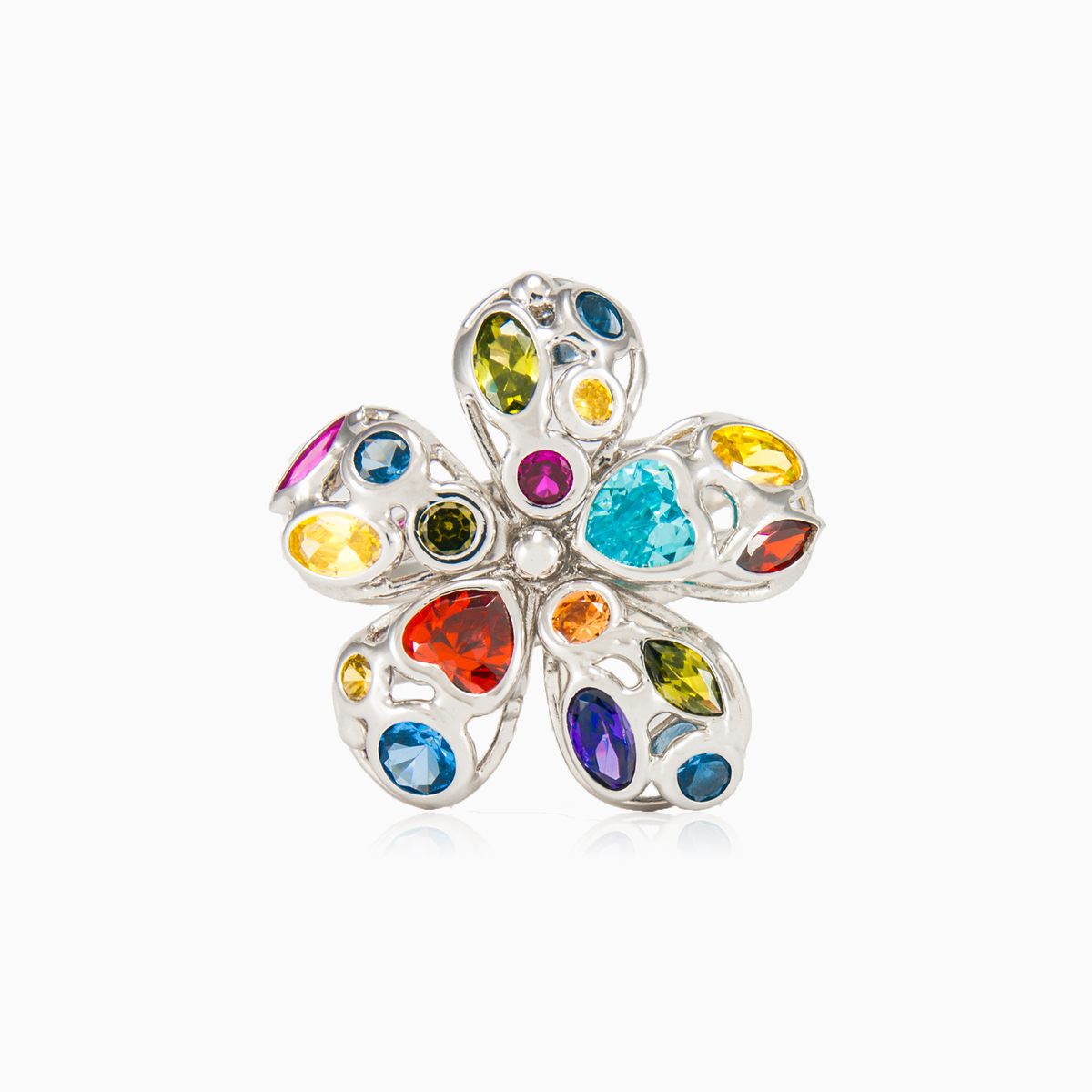 Mosaico anillo de flores blancas mujer Anillos Mosaico N.1